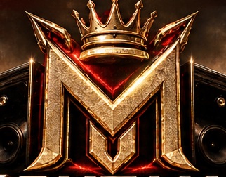 Emblema M coronada en oro de Montana Music Production